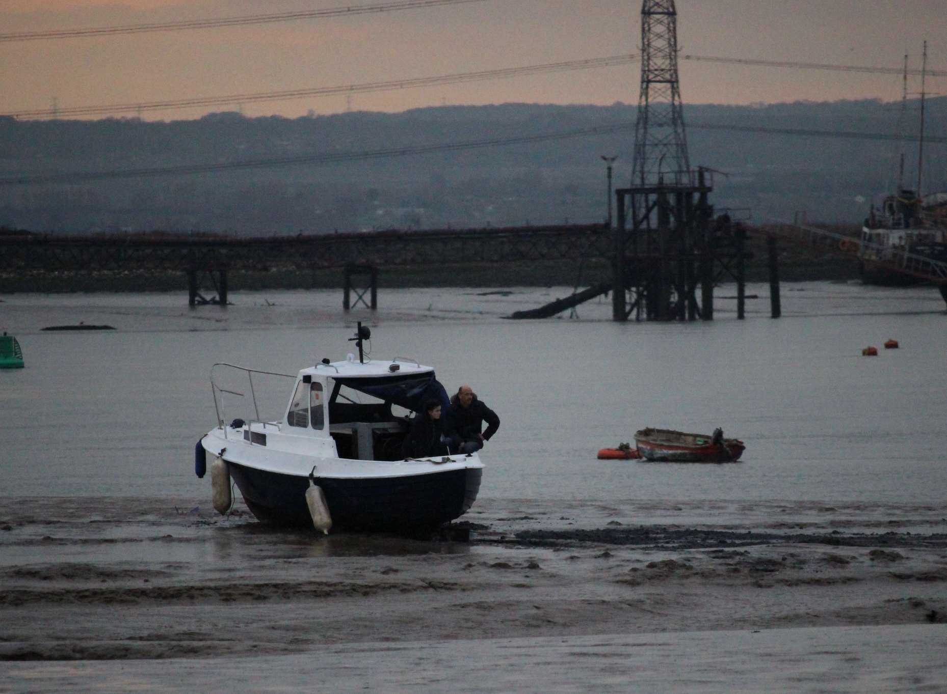 Marooned: Daniel Bird and his daughter Lexi Reene trapped onboard