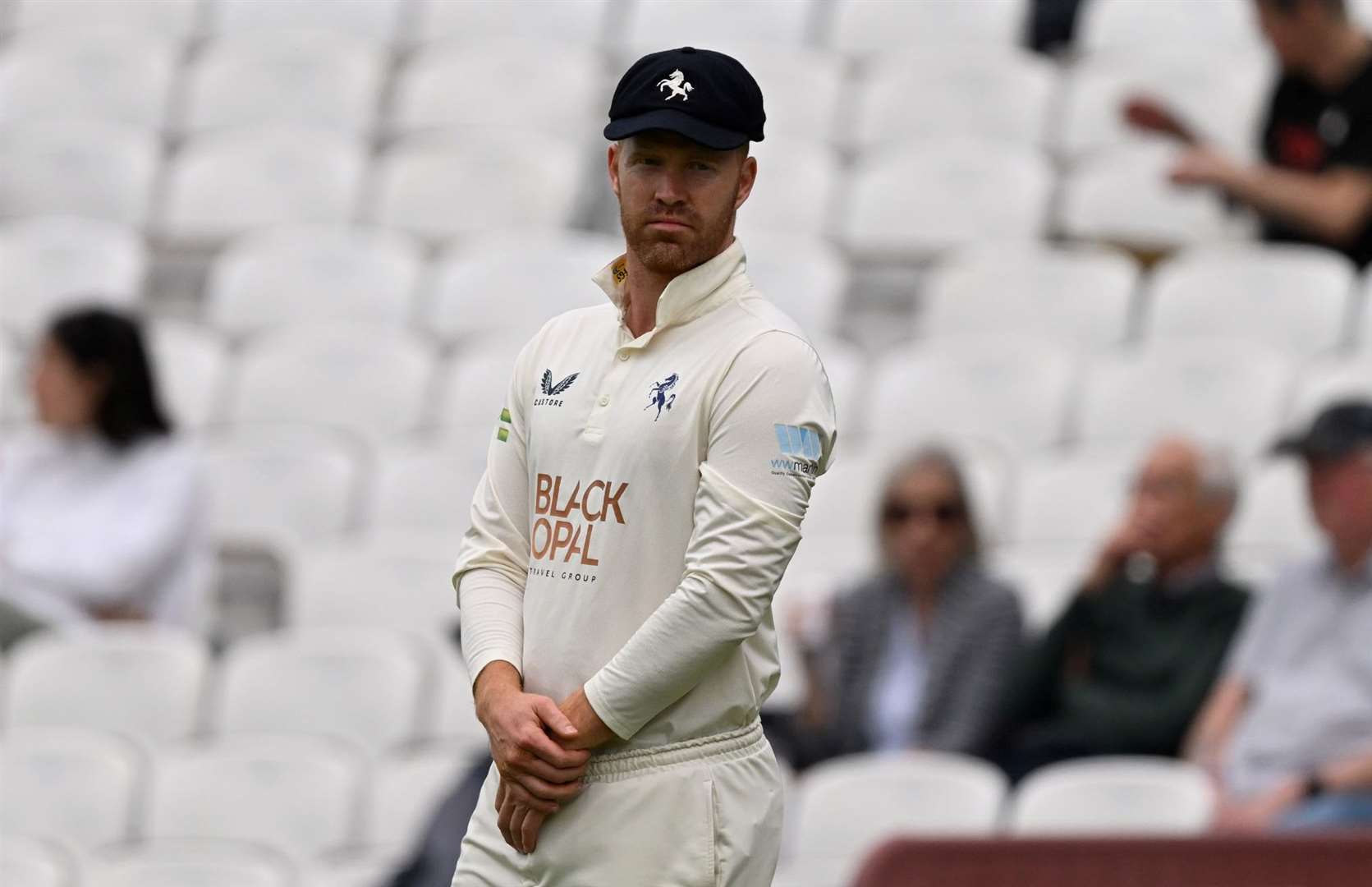 Ben Compton – top scored in Kent’s 207 all out, with 47, as Essex took control on day one of their County Championship clash. Picture: Keith Gillard