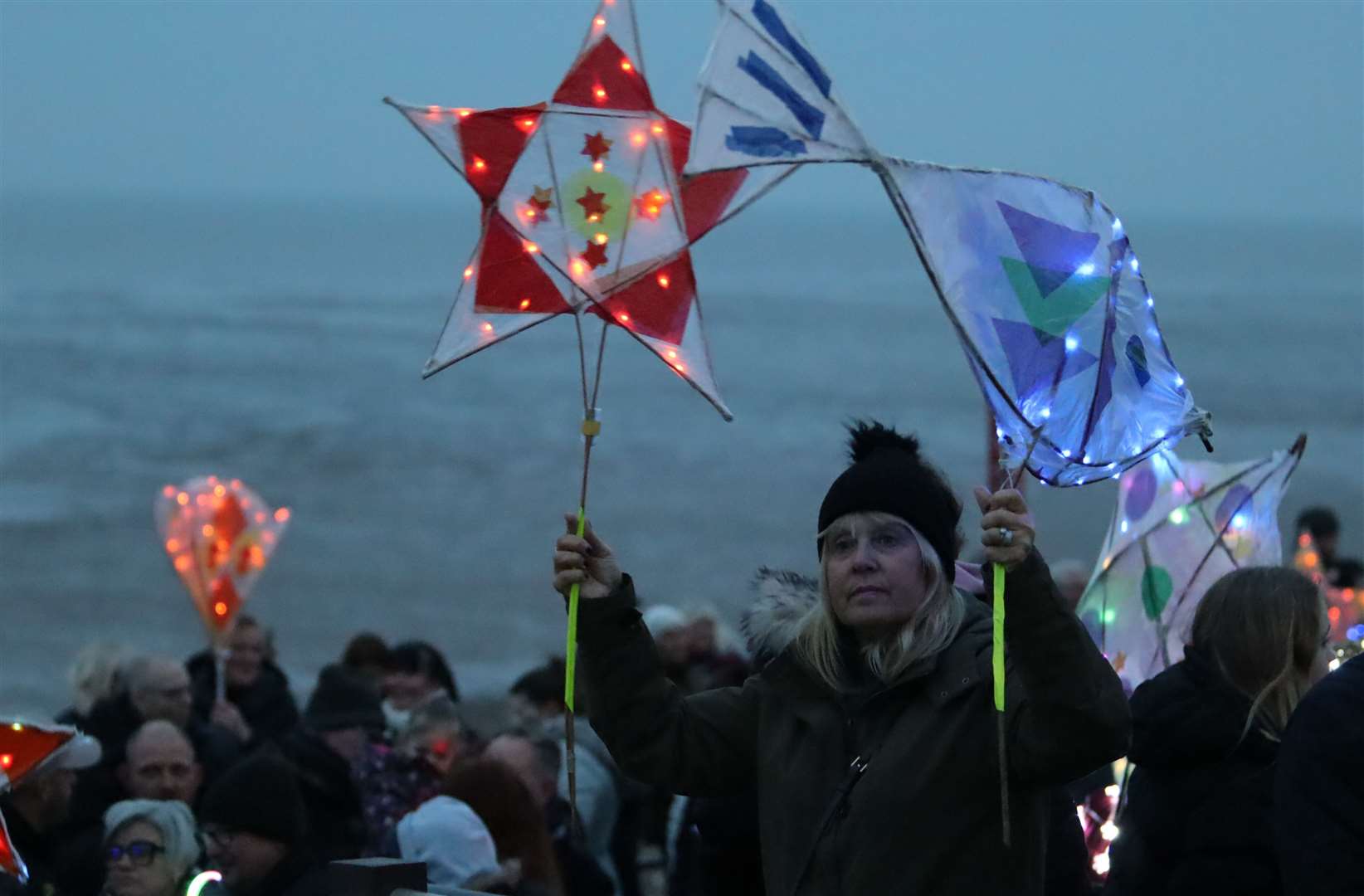 Lanterns had been made in community workshops. Picture: John Nurden