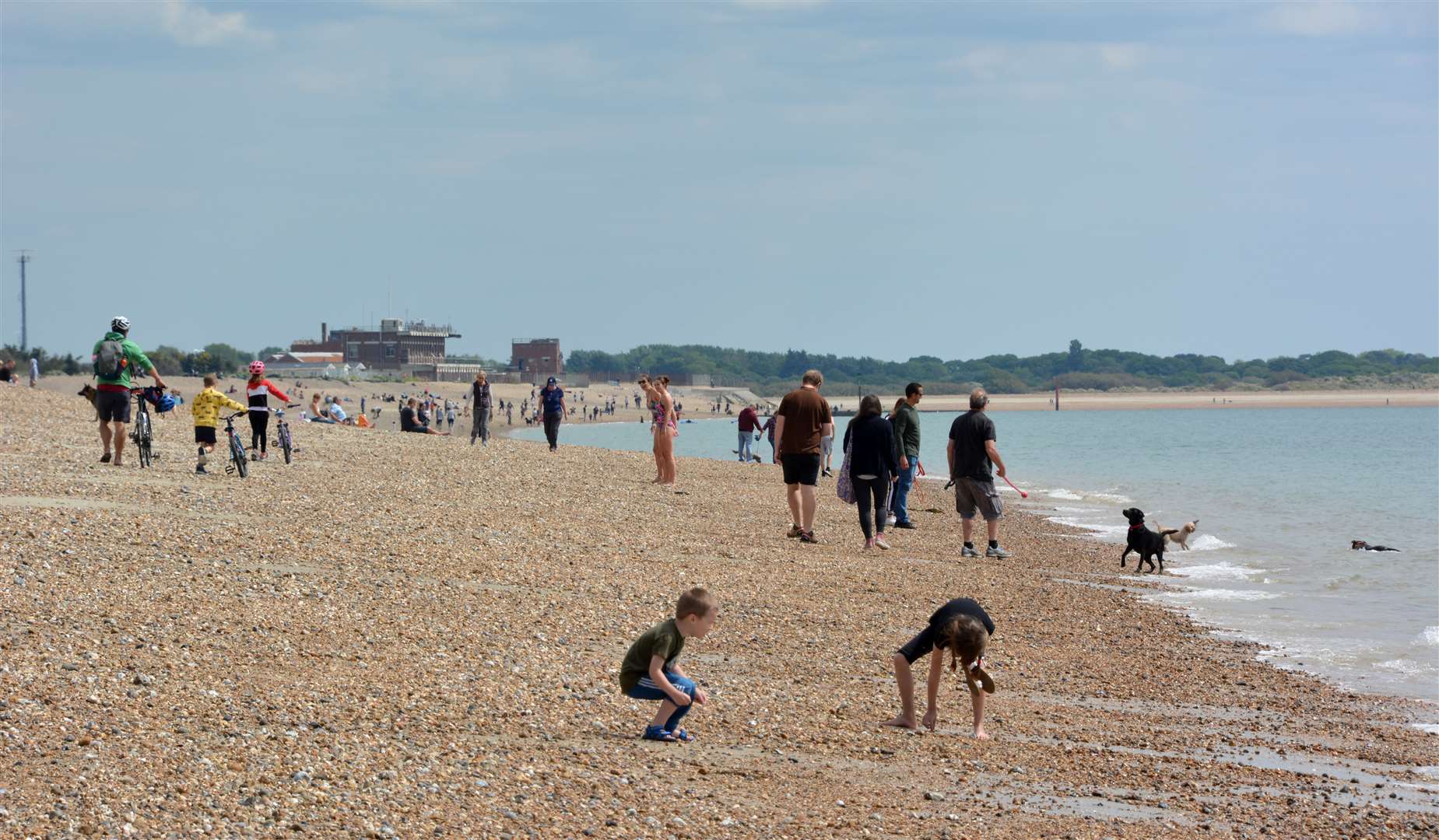 There were similar scenes on Southsea beach in Hampshire (Ben Mitchell/PA)