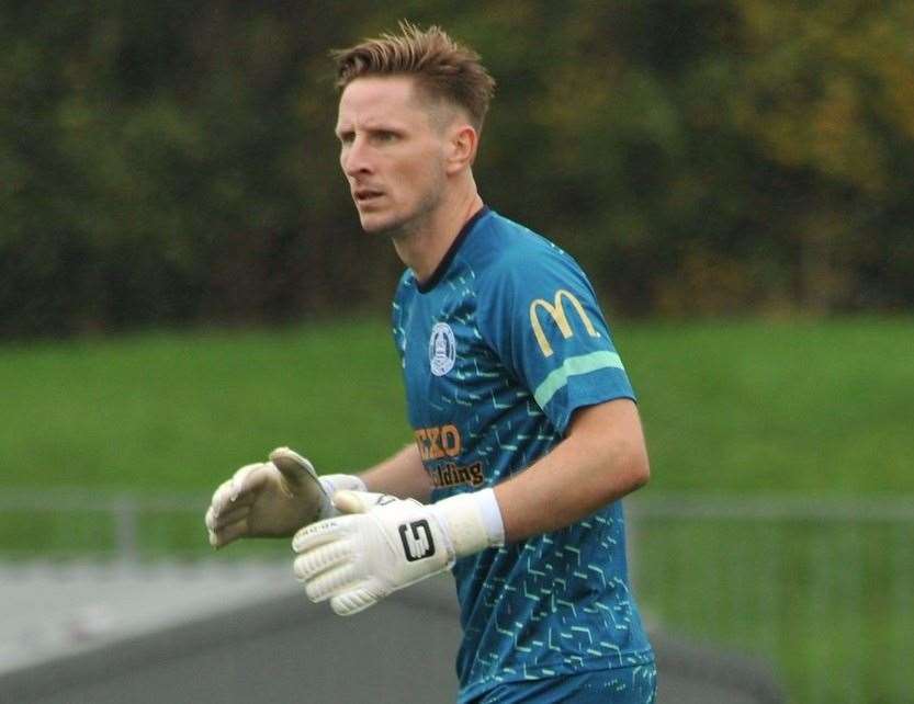 Lee Worgan in goal for Chelmsford against former club Maidstone Picture: Steve Terrell