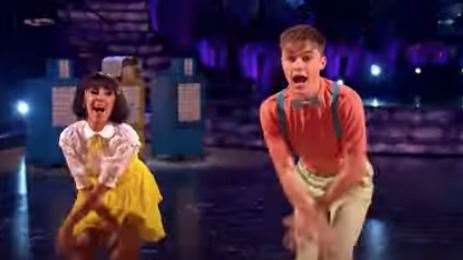 HRVY and professional partner Janette Manrara dancing the Charleston on Saturday Picture: BBC