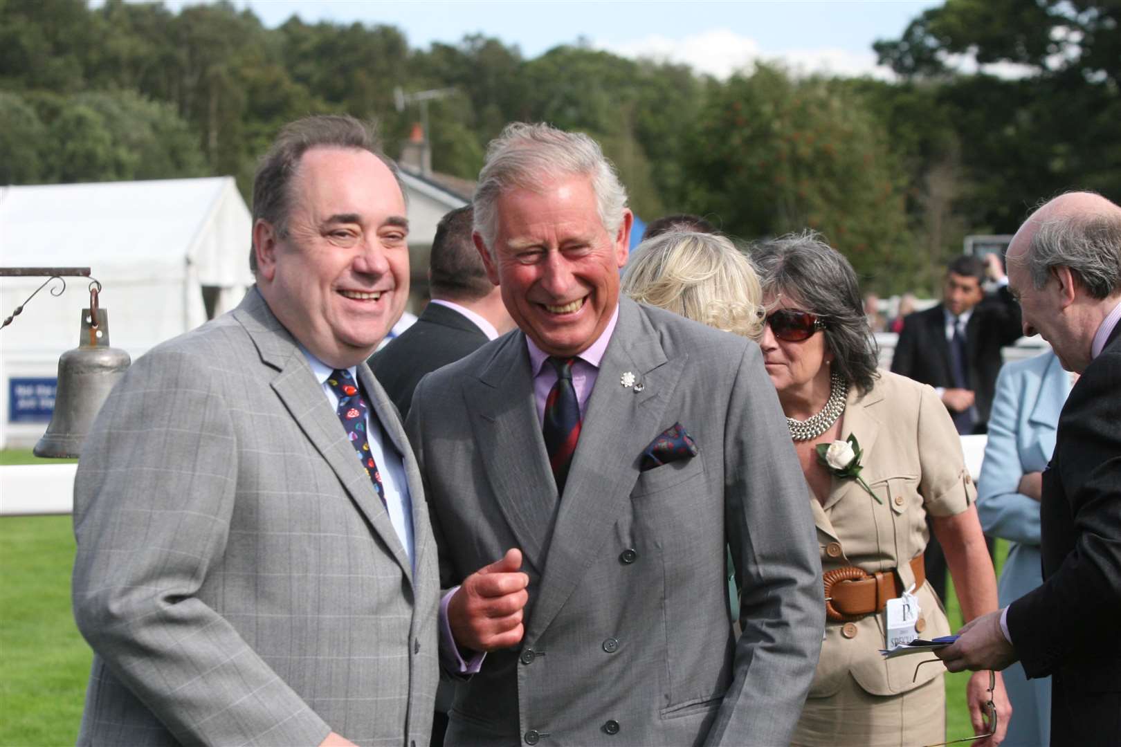 The then Prince of Wales with Alex Salmond at a charity race day at Perth Racecourse (Steven MacDougall/PA)