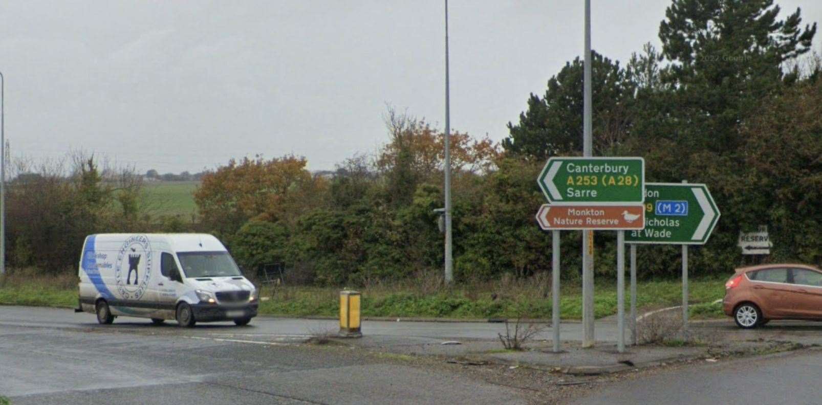 The A253 Canterbury Road as seen from the A299 in Thanet