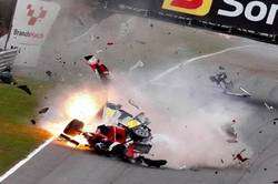Chris van der Drift crashes at Brands Hatch