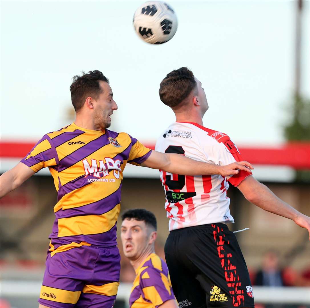 Action from the DFDS Kent Intermediate Cup Final between Sheppey United under-23s and Deal Town Reserves. Picture: PSP Images