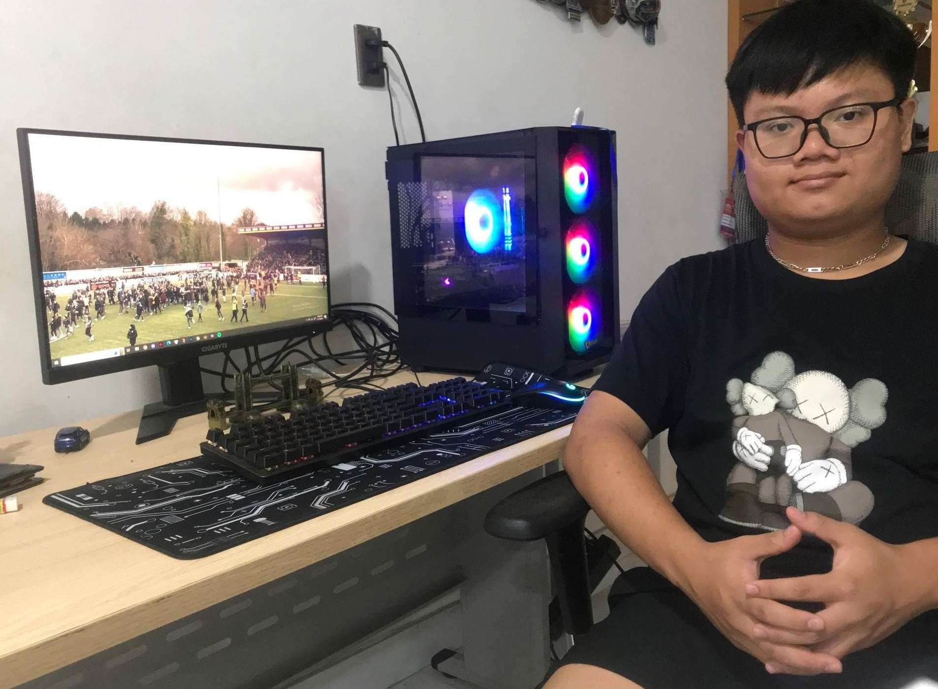 Nguyen Thien Nhan, 16, from Vietnam, watched Maidstone United's win against Stevenage. Picture: Nguyen Thien Nhan