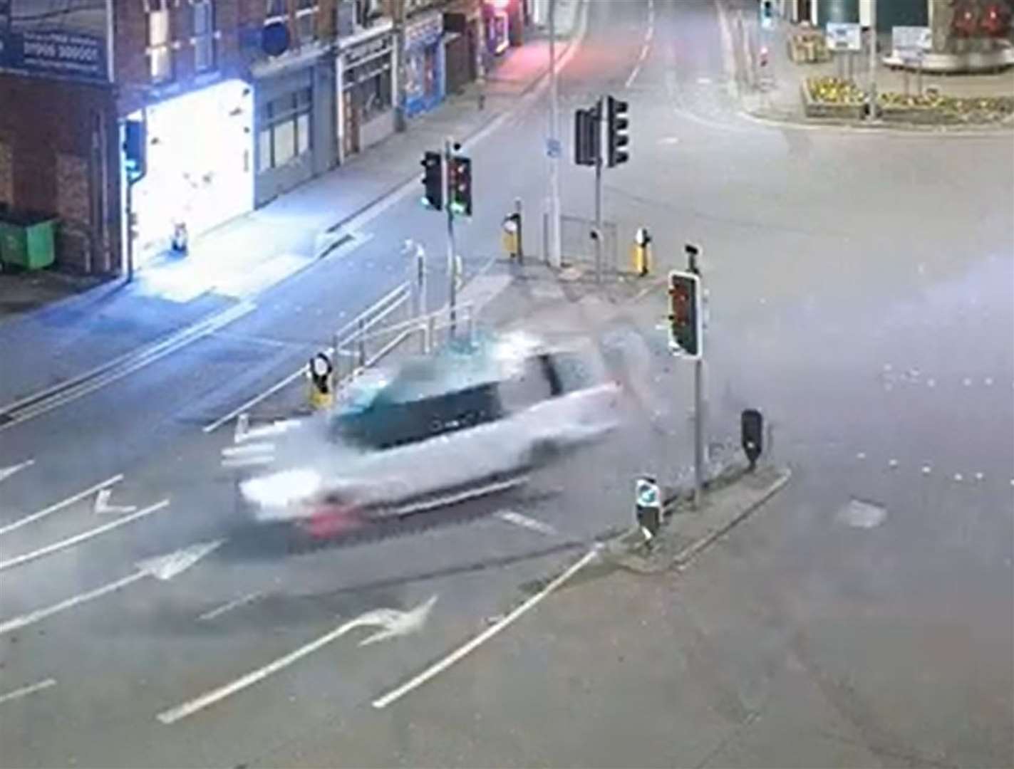 CCTV grab showing the moments before the car ploughed into the pub (Nottinghamhsire Police)