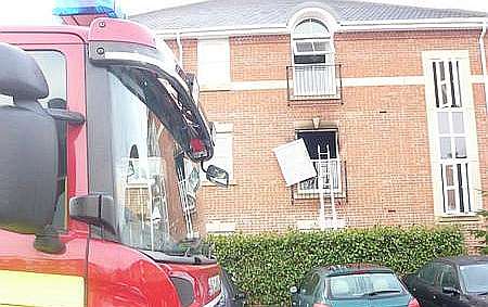 Firefighters at the scene in Old School Place, off Union Street, Maidstone