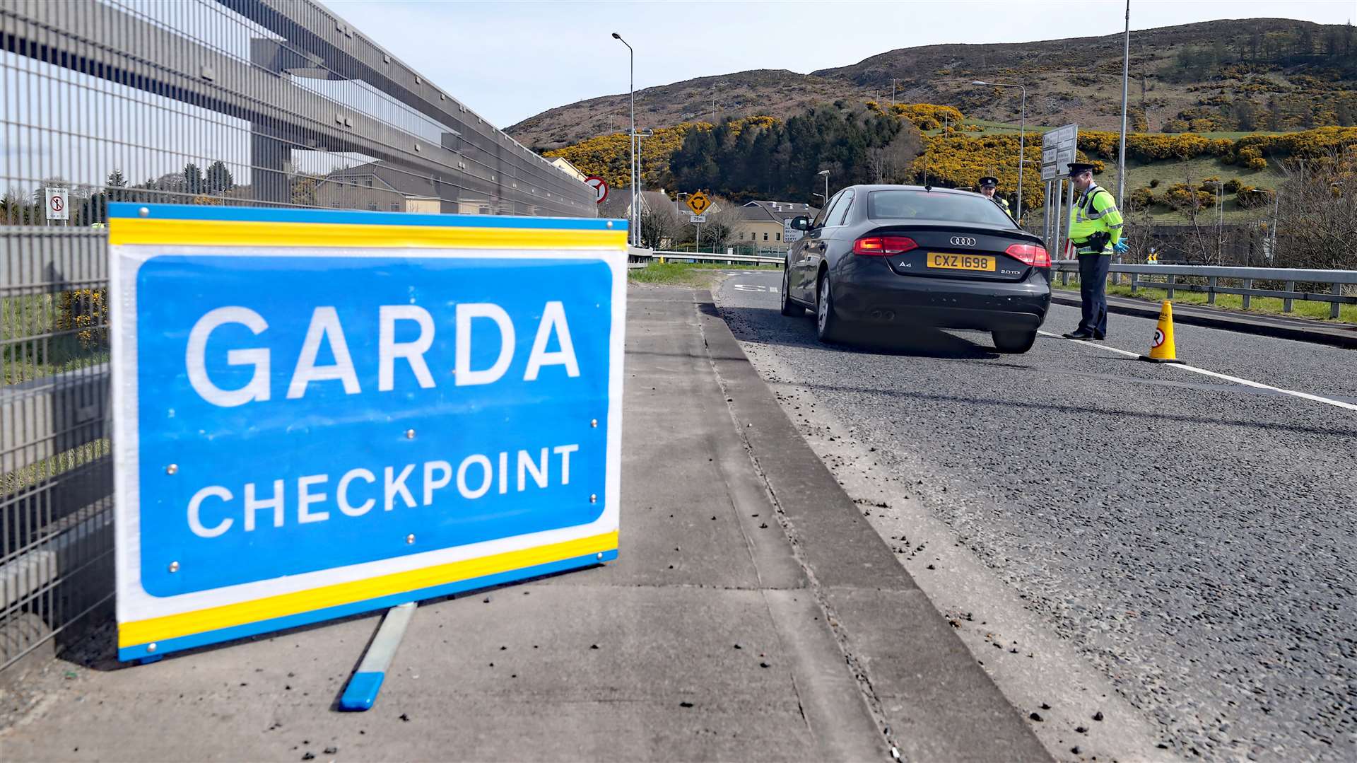 Checkpoint at Carrickarnon, Co Louth (Niall Carson/PA)