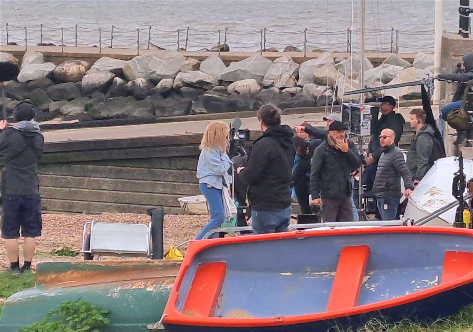 Sophie Turner was spotted filming on Herne Bay beach