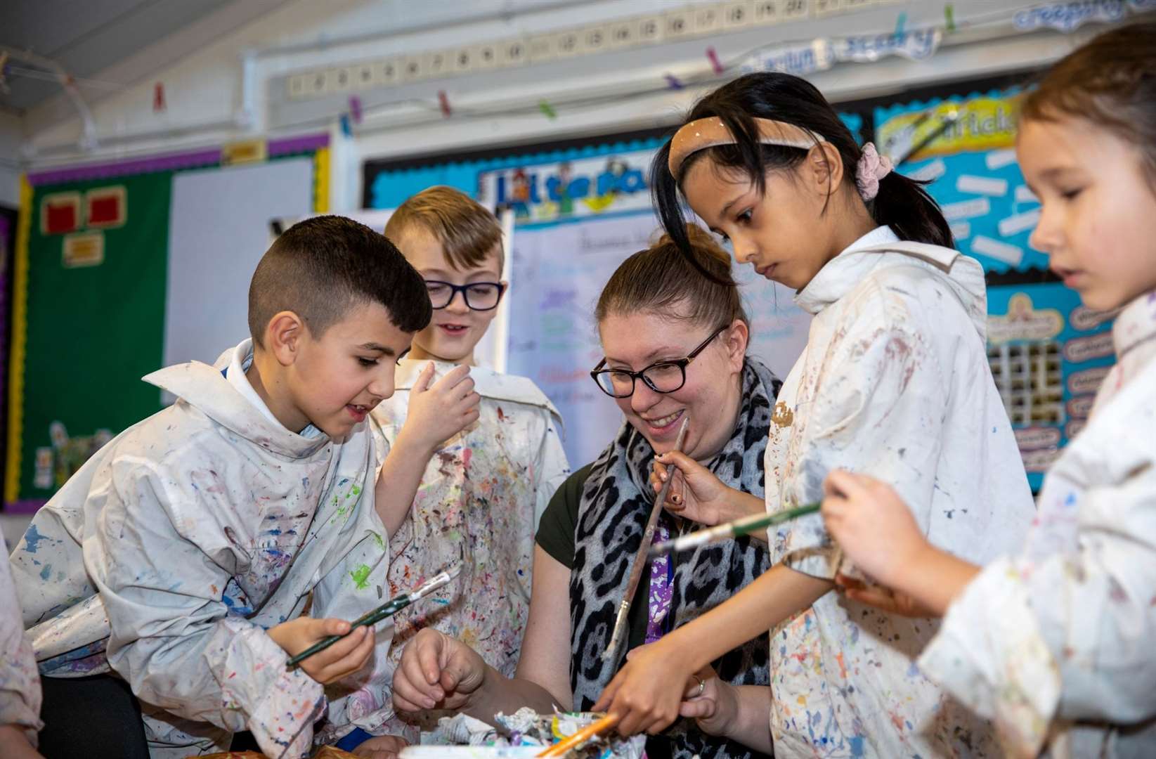 Year three pupils at Eastchurch Primary on the Isle of Sheppey enjoy an art class