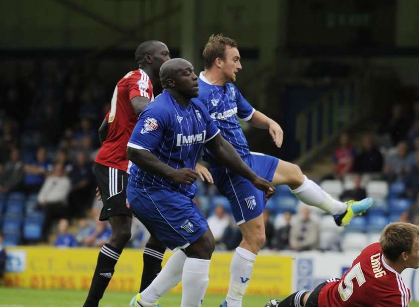 Adebayo Akinfenwa is out of contract with Gillingham this summer. Picture: Barry Goodwin