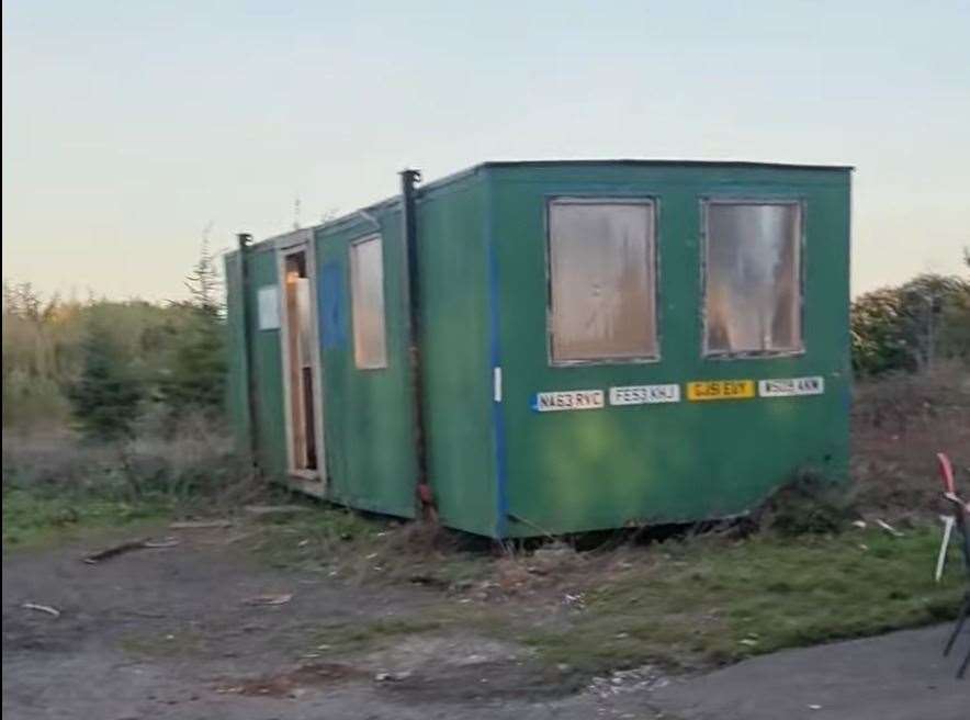 The Broadstairs firm's portacabin, which youths have "smashed up". Picture: Paul Duval