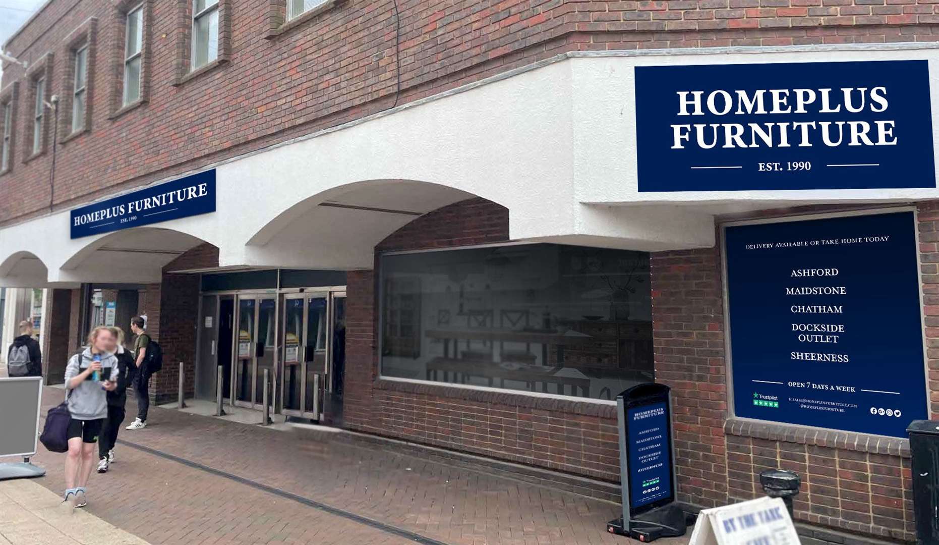 How HomePlus could look in the former M&S building. Picture: Medash Signs