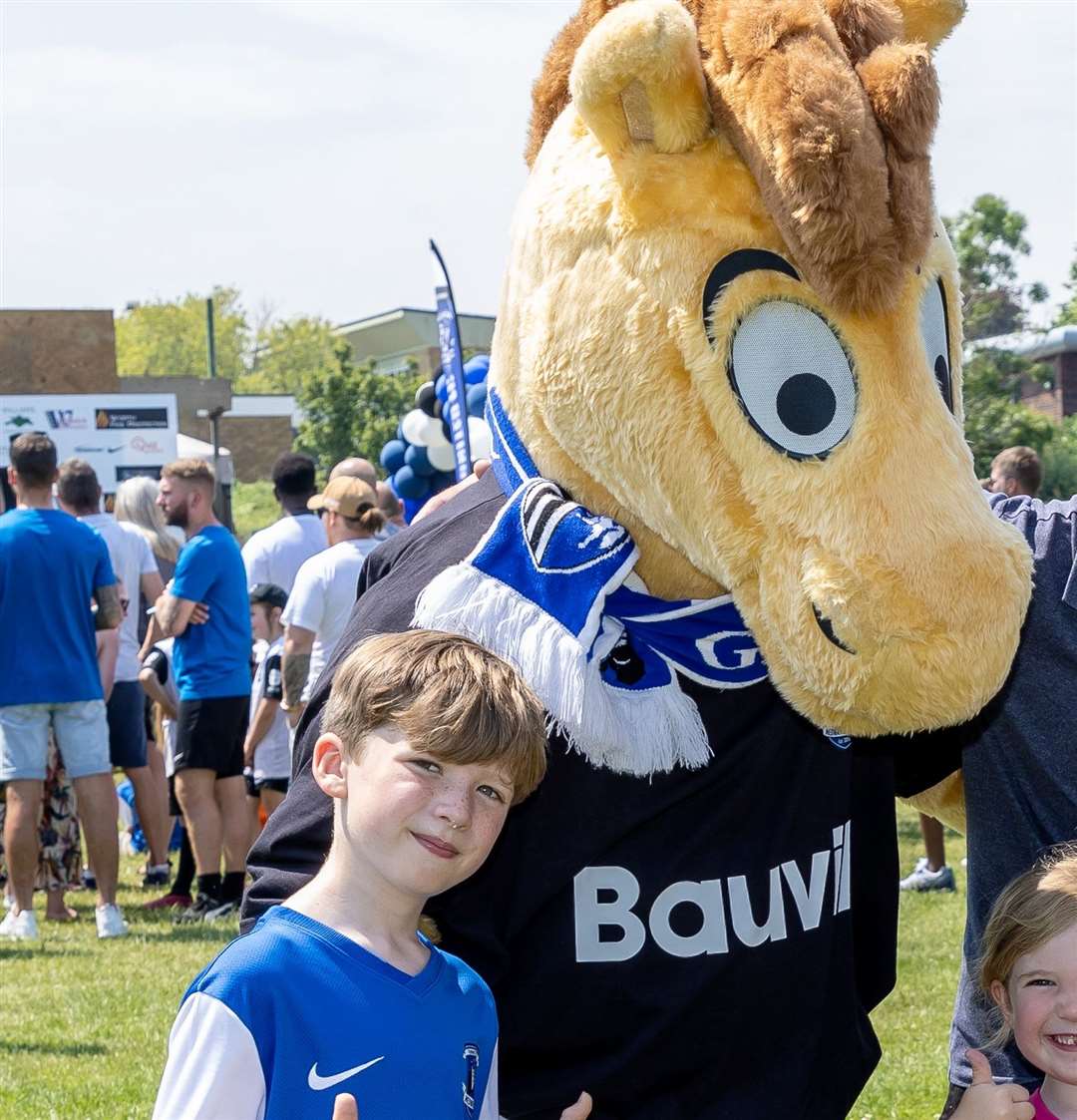 Gillingham mascot Tommy Trewblu – clubs must now have a Club Community Organisation Picture credit: KPI