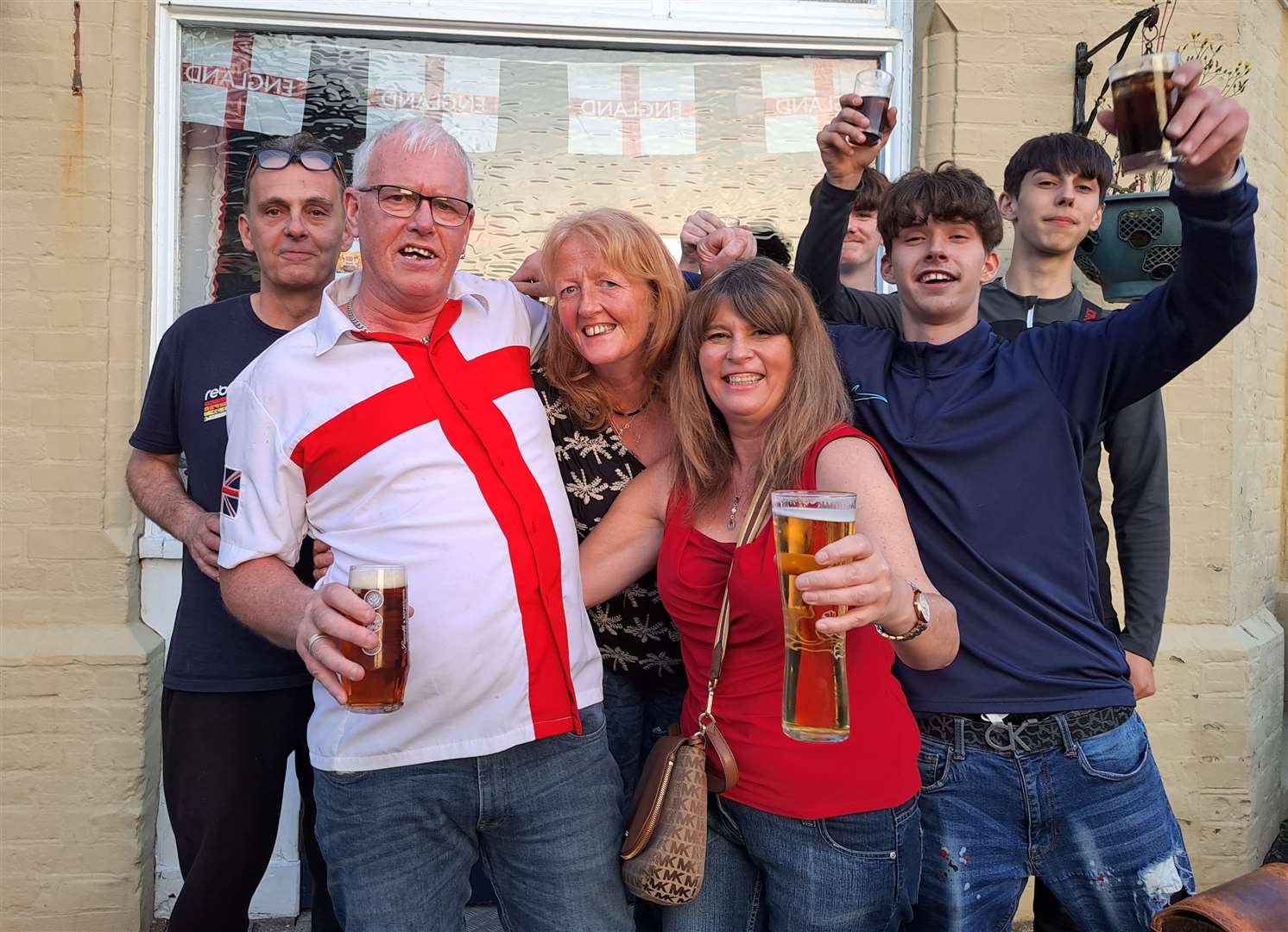 England fans at the Malvern Inn, Dover during the Euro 24 final