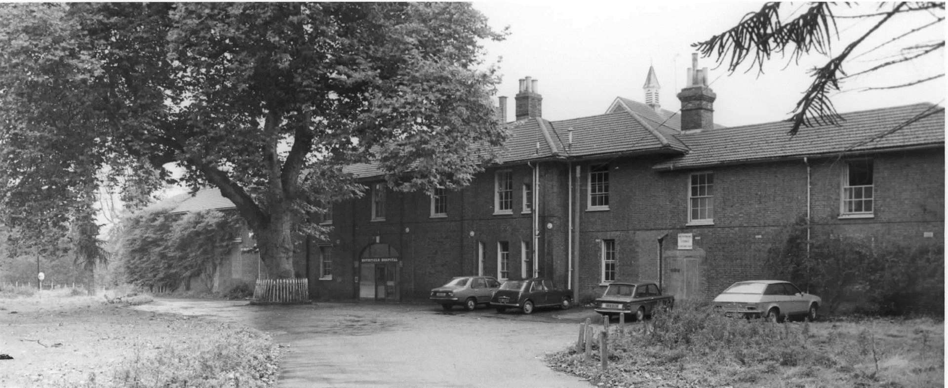 The former Hothfield Hospital between Ashford and Maidstone, in 1982, was once a workhouse
