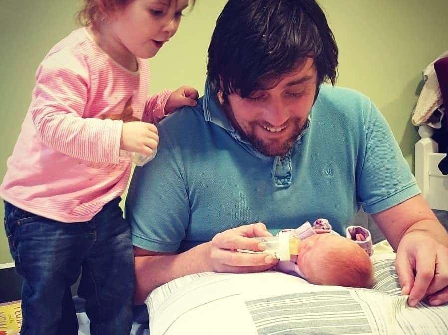 Dad Duncan holding Bea. Picture: Imogen Tinkler