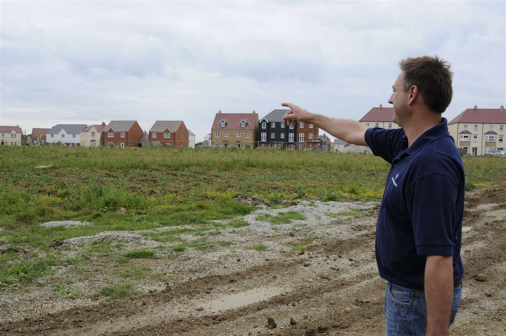 Eugene Rivers points out where he spotted the black animal. Picture: Paul Amos