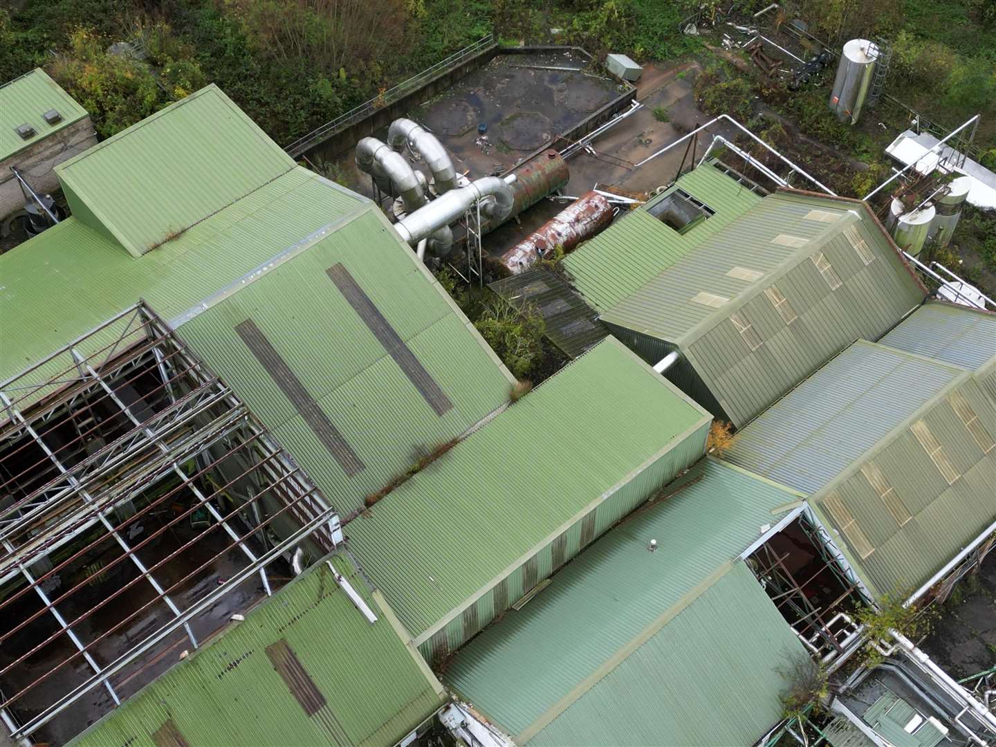 Sections of roof are missing, allowing the elements to further ruin the mill. Picture: Barry Goodwin