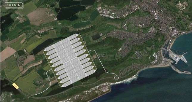 Fatkin says this is how the lorry park would look if it was to be located outside Dover. Picture: Fatkin