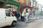 Crowds behind the cordon in the High Street as the stand-off continues. Picture: LYNDA MITCHELL