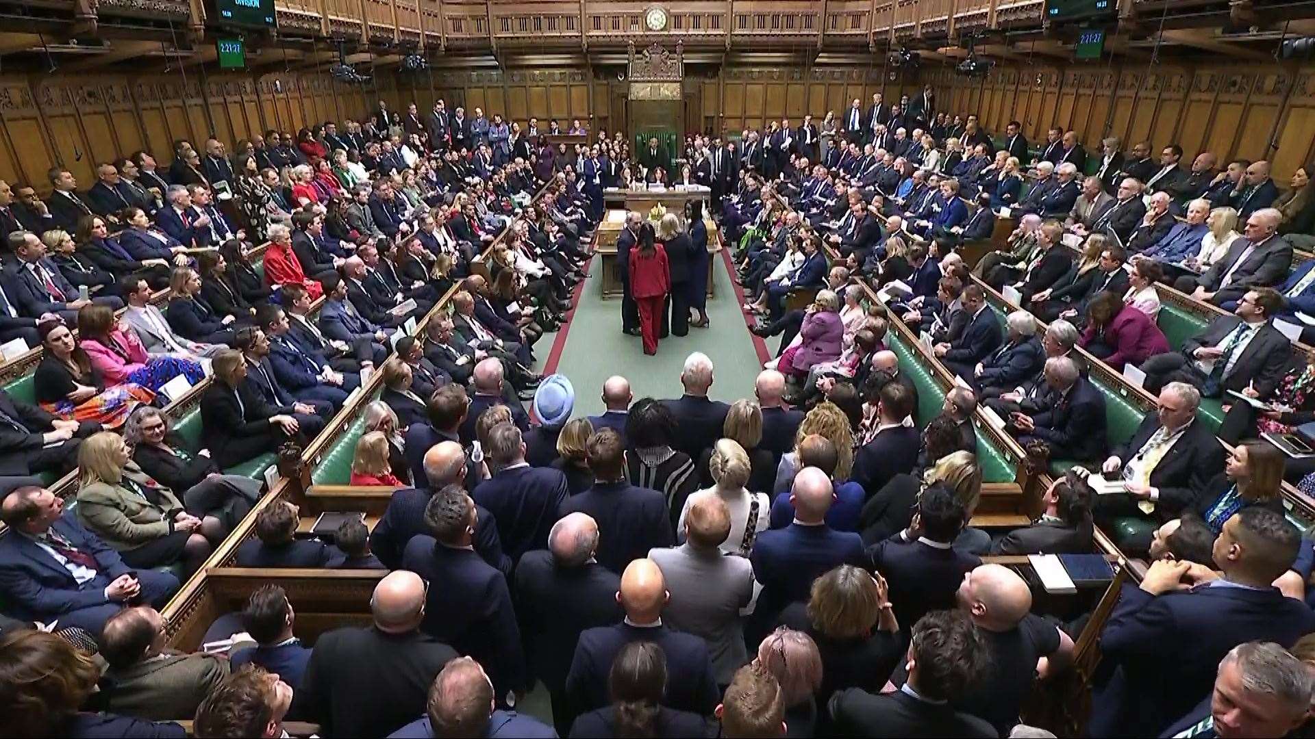 The House of Commons was packed for the vote on assisted dying (House of Commons/UK Parliament/PA)