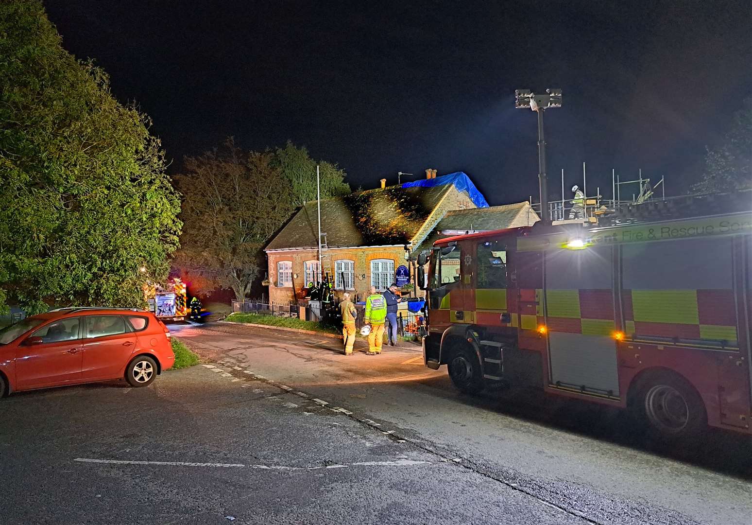 Fire crews at Rodmersham primary school following the blaze