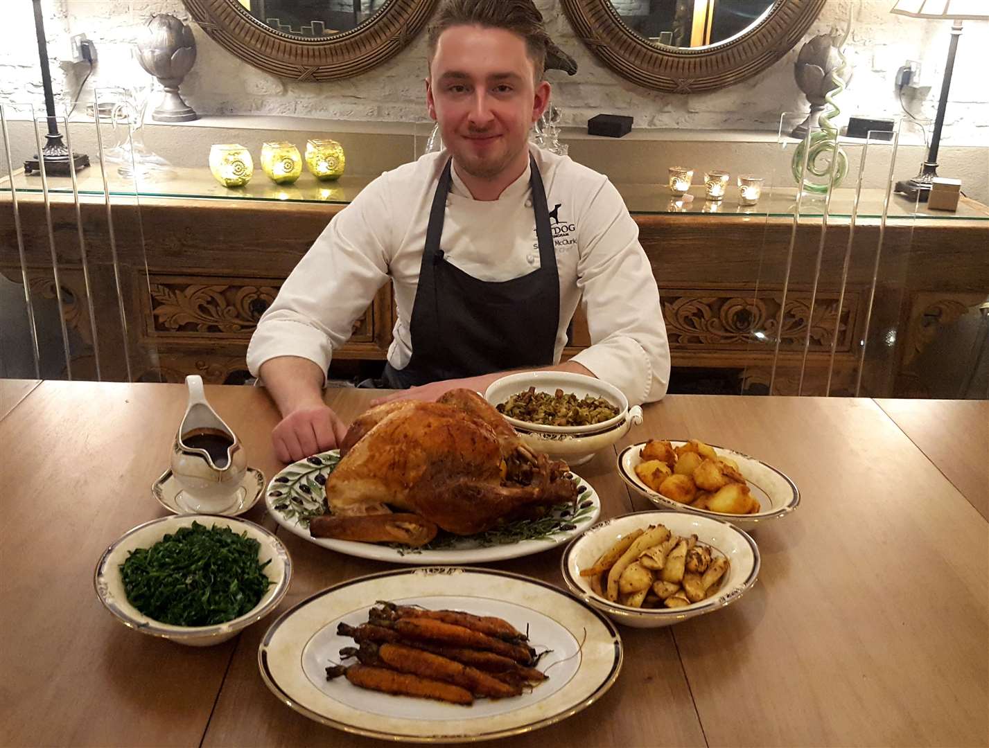 Chef Sam McClurkin with his Christmas roast