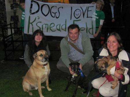 From left Linda Membery with Max, Conrad Davies with Midge and