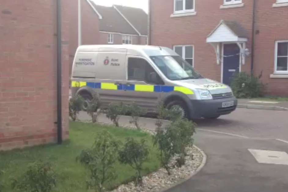 Police at the scene of the murder bid in Glimmer Way, Wainscott