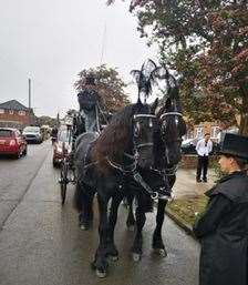 Horse-drawn cortege passes through Weedswood for "Twig's" funeral