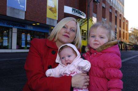 Emma Porter with daughters Amelia and Chloe at the Pentagon