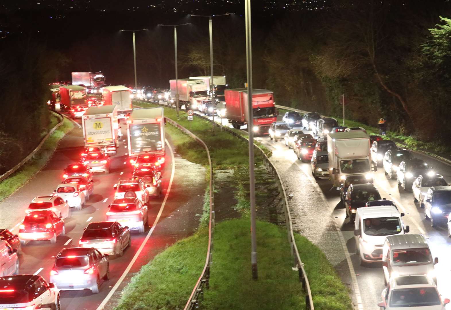 Vehicles On 49 At Standstill With People Trying To Reach Winter Wonderland At Detling