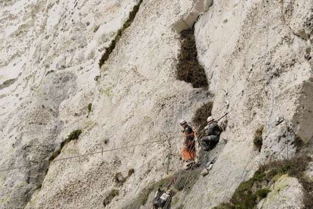 The cliffs are popular with climbers