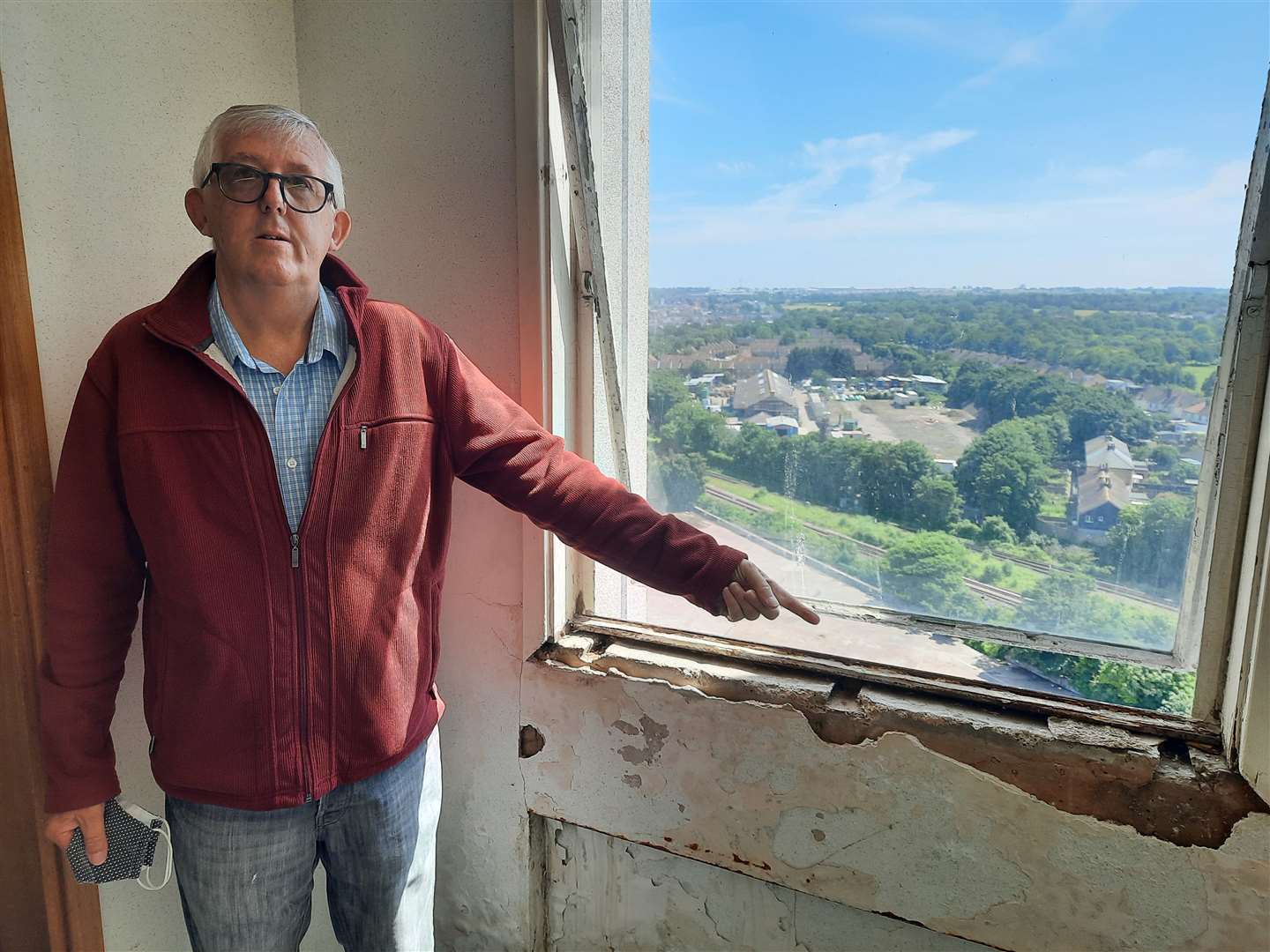 Resident John Moss says some of the communal areas in Margate tower block Arlington House have been allowed to deteriorate