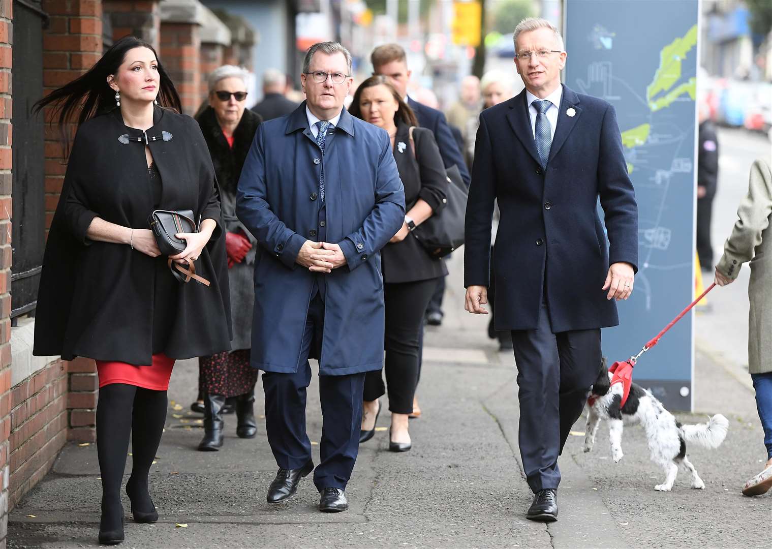 DUP members Emma Little-Pengelly MLA, Sir Jeffrey Donaldson and Brian Kingston MLA (Oliver McVeigh/PA)