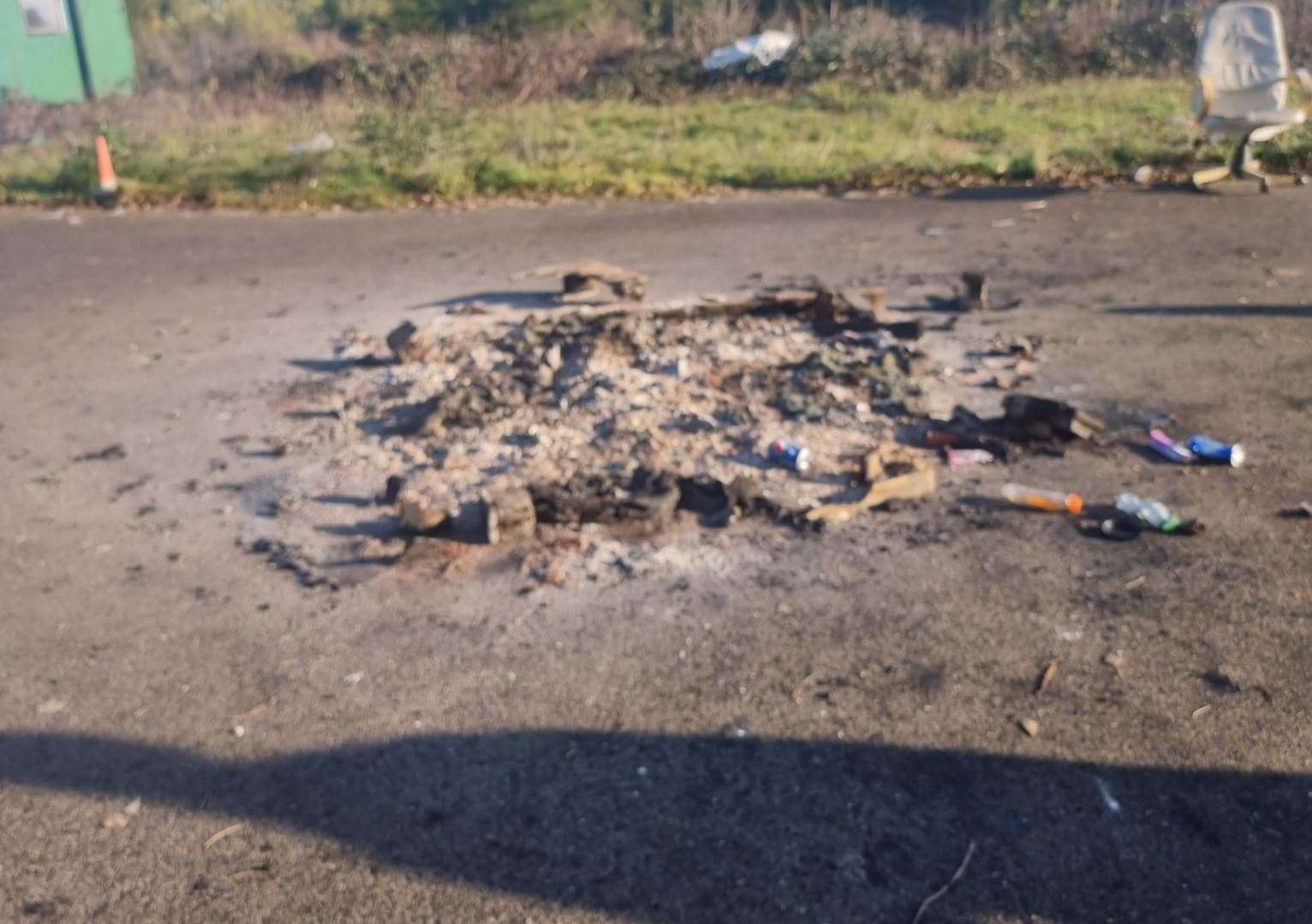 The fire has damaged the Broadstairs centre's tarmac - which will cost the firm "thousands" to fix. Picture: Paul Duval