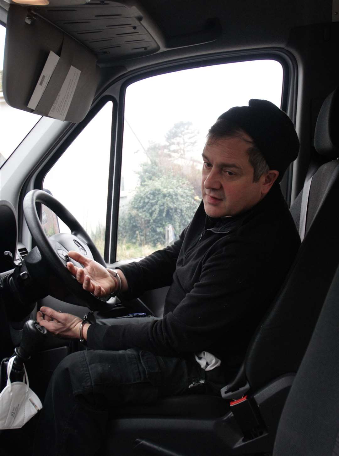 Measor handcuffed himself to the steering wheel (Metropolitan Police/PA)