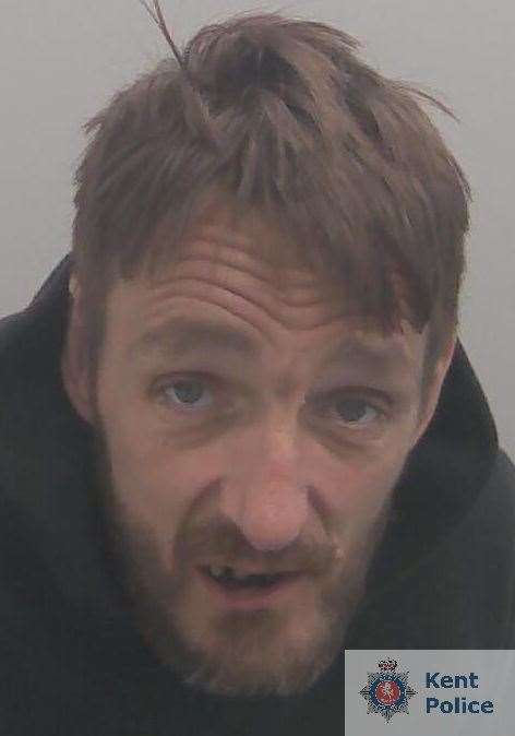Paul Stone, who pushed a pensioner to the ground in Strood before stealing her purse, was jailed last month. Picture: Kent Police