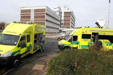 Emergency crews at Folkestone police station