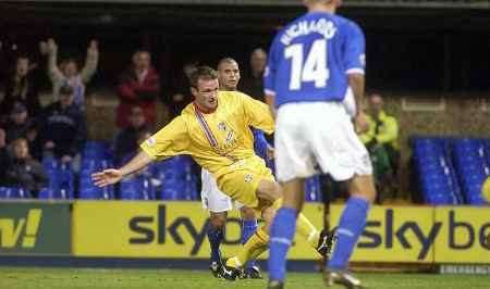 DELIGHT: Mark Saunders nets the winner. Picture: GRANT FALVEY