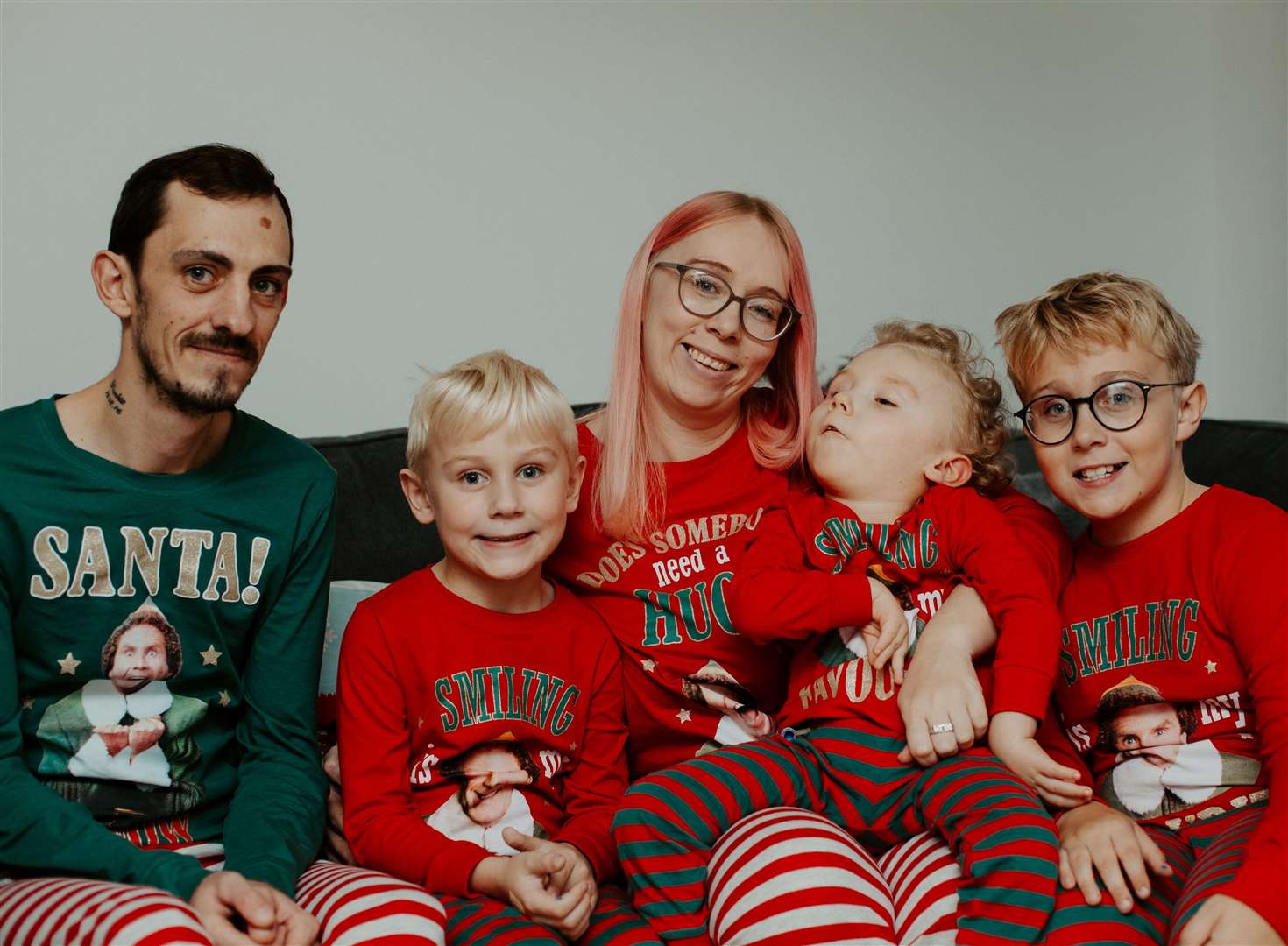 Mum and dad Jasmine and Anthony, with sons Thomas, Frankie and Jayden. Picture: Ashleigh Joy Photography