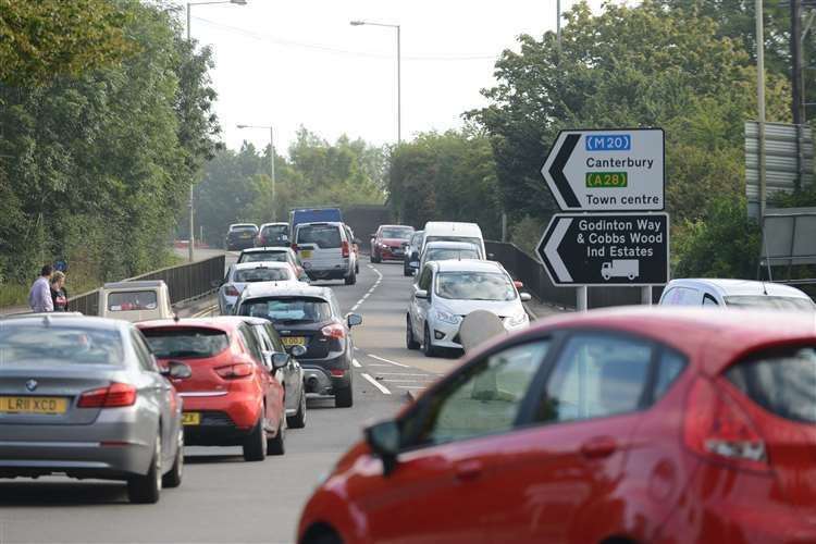 Long queues always forom on the A28 Chart Road near the Matalan roundabout