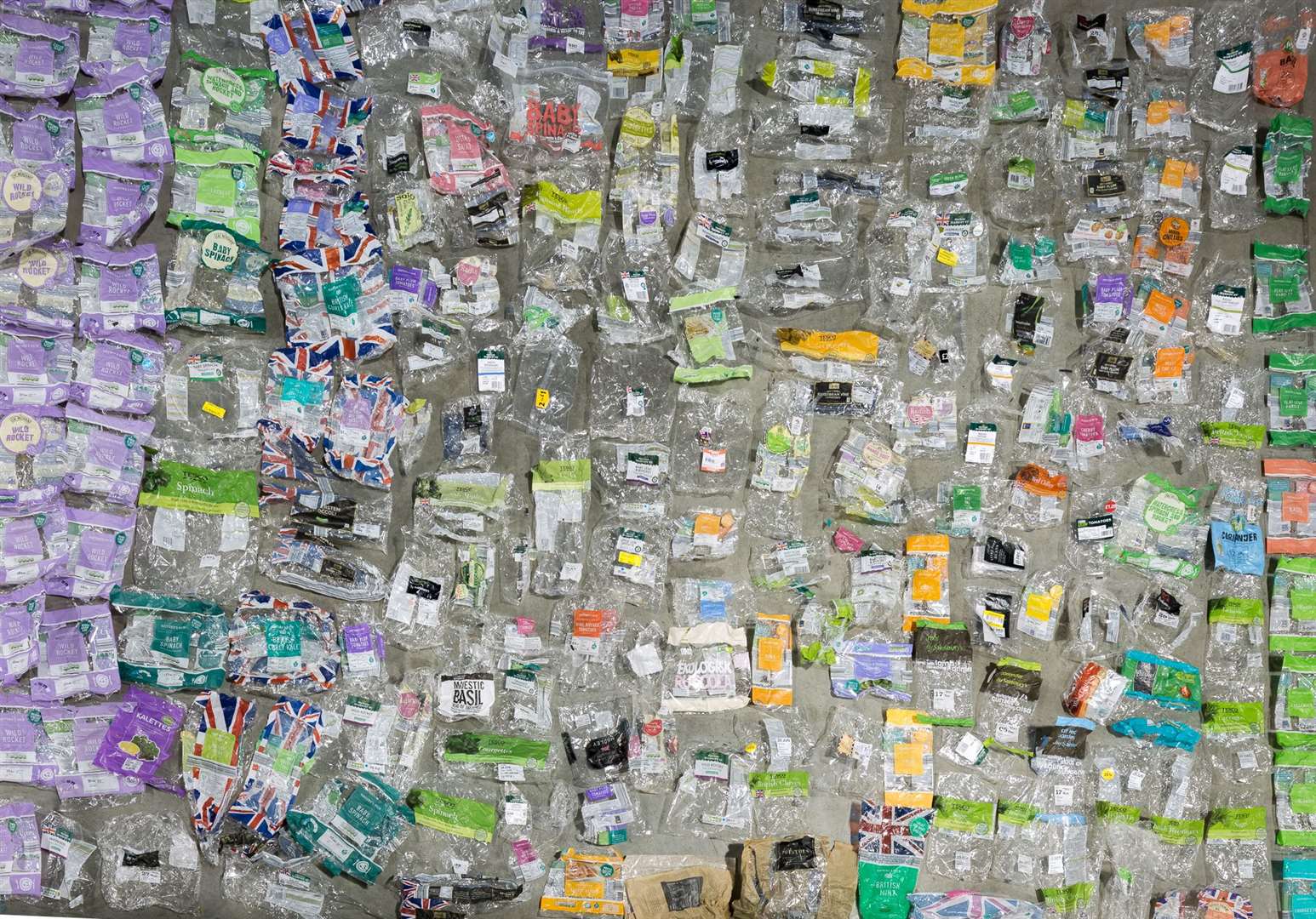 Fruit and vegetable packaging collected by campaigners (Everyday Plastics/PA)