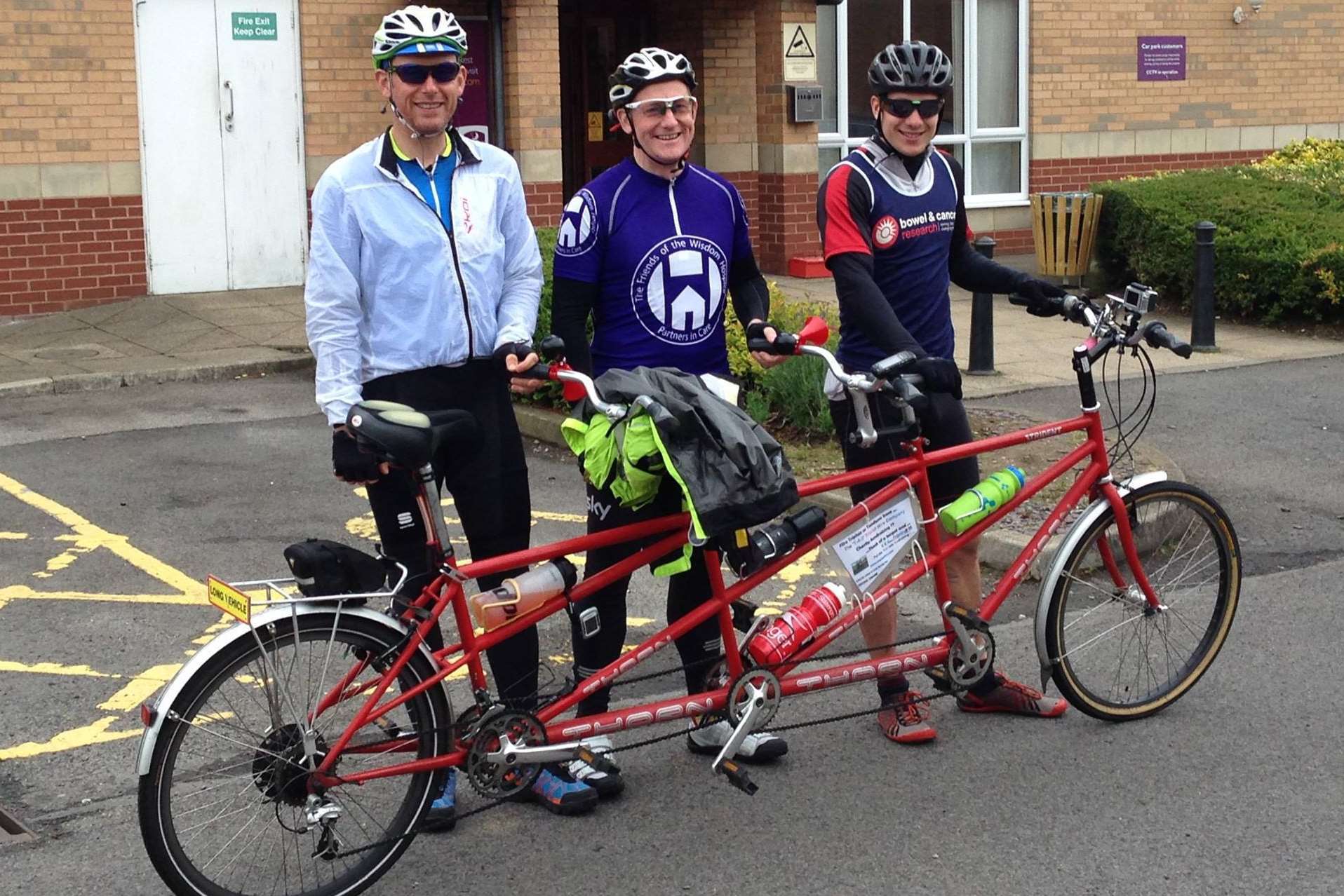 Billy Spellman, Andy Gray and Andy Layland with their trandem.