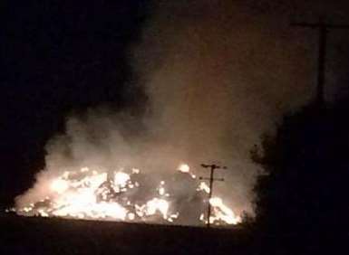 The haystack fire. Picture: @Bruceford16