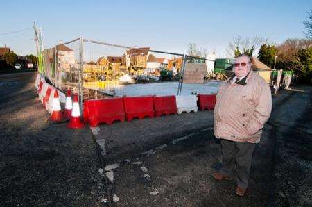 Ken Ingleton standing by the new foundations of Minster Parish Council’s office