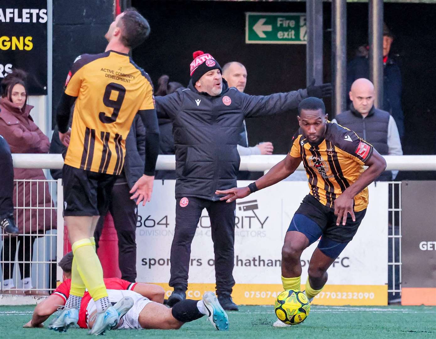 Chatham boss Kevin Hake on the touchline against Folkestone Picture: Helen Cooper